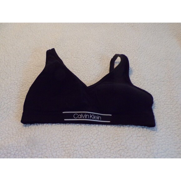 Calvin Klein Black Sports Bra Lightly Padded Pull-On - Picture 1 of 3